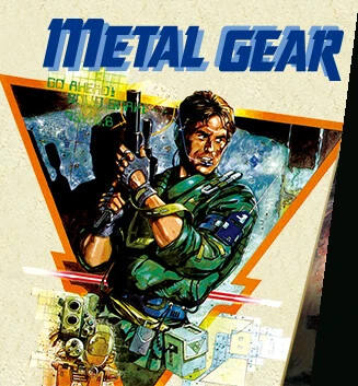 Metal Gear original box art — Solid Snake with gun