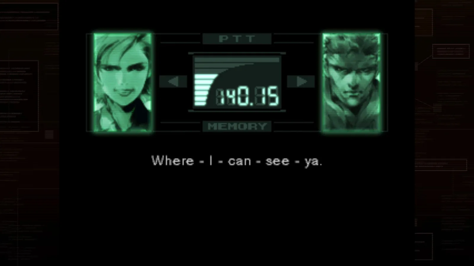 MGS1 codec call screenshot — Sniper Wolf