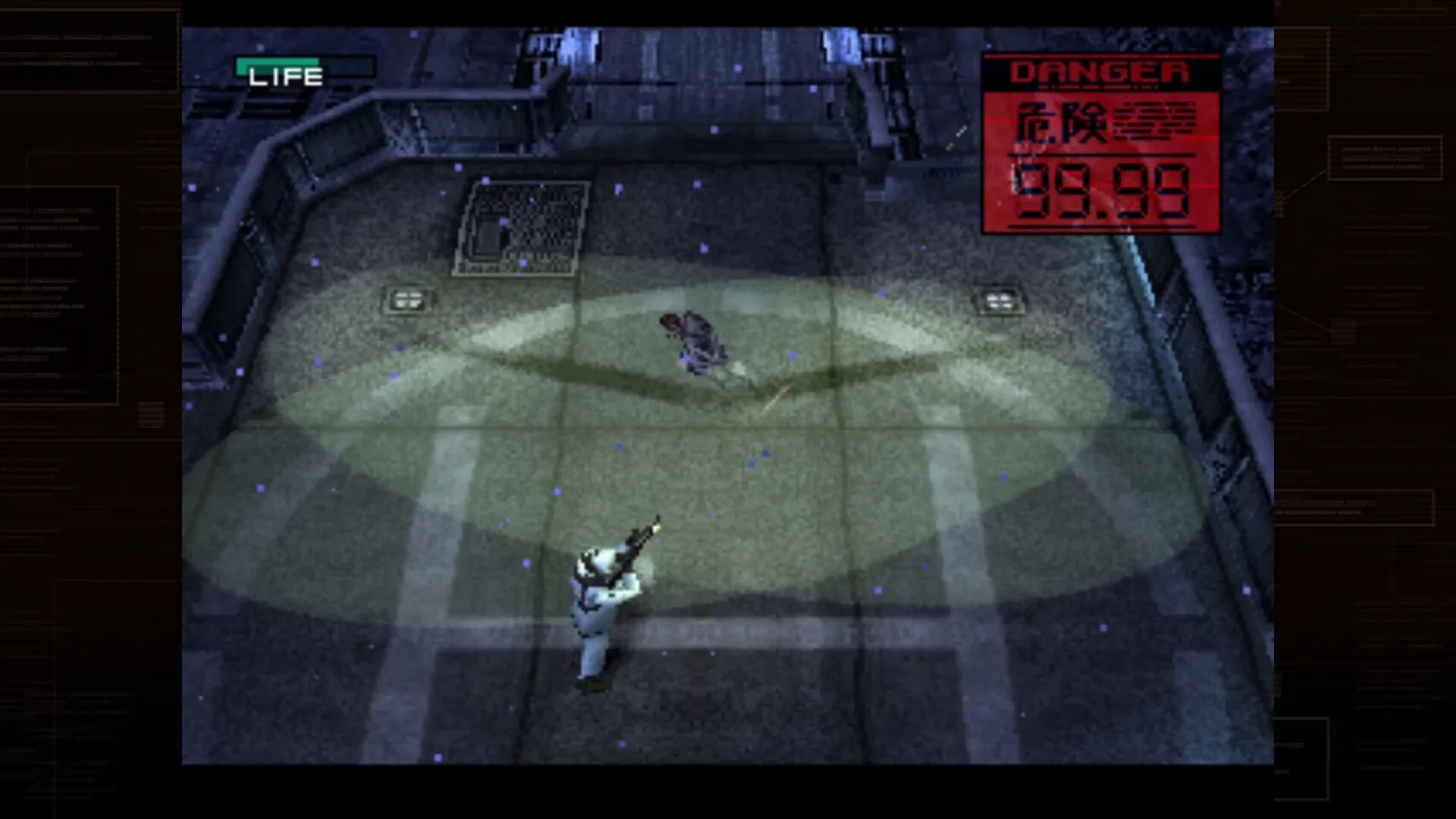 MGS1 evasion mode spotlight screenshot